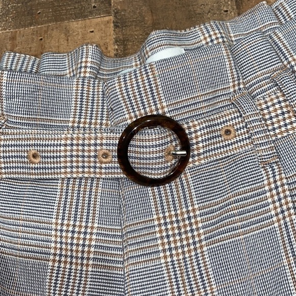 Abercrombie plaid shorts large belted cuffed high waisted - Picture 3 of 6